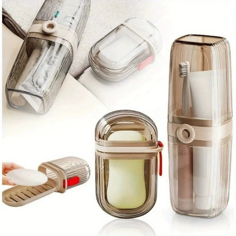 Portable Mouthwash Cup Soap Box, Wash Cup Toothbrush Storage Box Set, Home and Travel Dental Appliance Storage Supplies