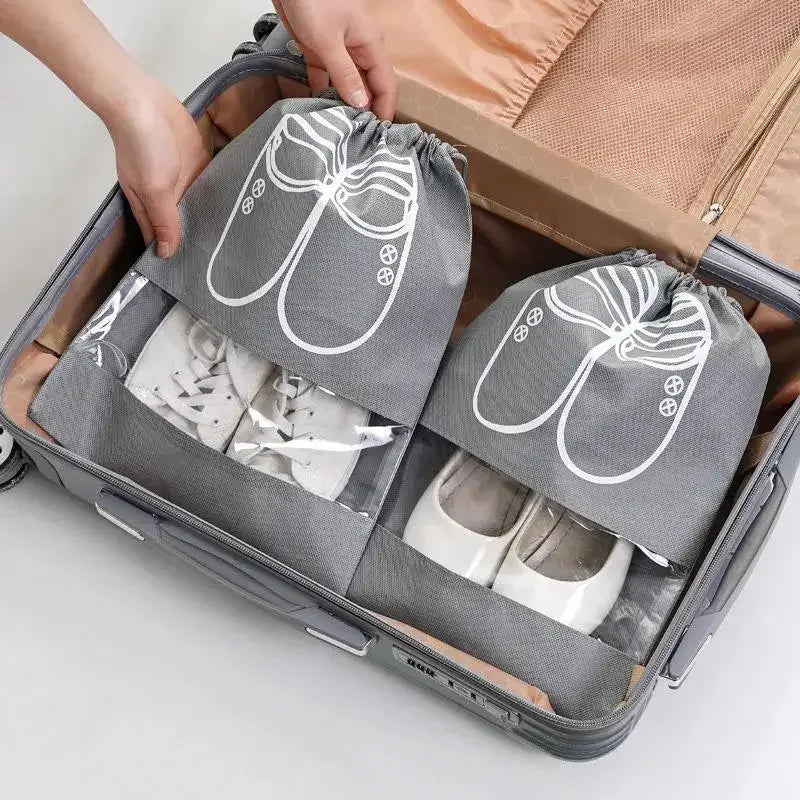 Eco-Friendly Non-Woven Waterproof Shoe Storage Bag Travel Closet Organizer Clothing Classified Hanging Bag